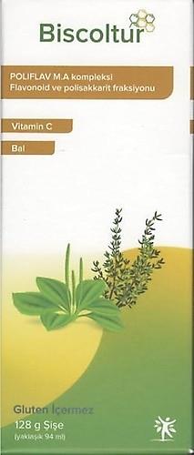 Biscoltur Biscoltur Kekik C Vitamini ve Bal İçeren Şurup 128 gr - Gluten İçermez