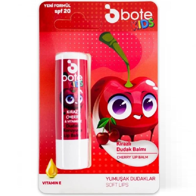 Bote Bote Kids Lip Balm Stant 24'lü Çilek + Kiraz + Naturel