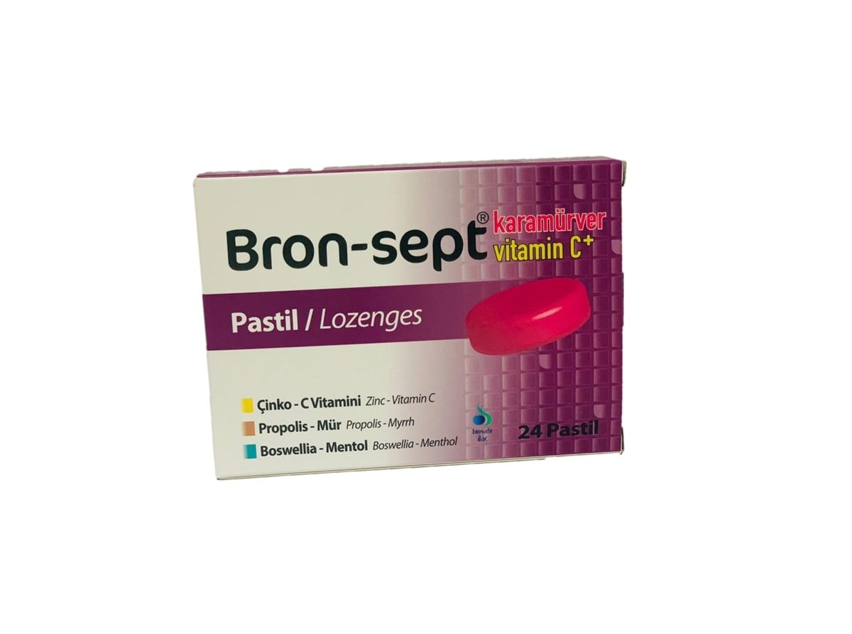 Bron-Sept Karamürver + Beta Glukan + Vitamin C Pastil 24'lü