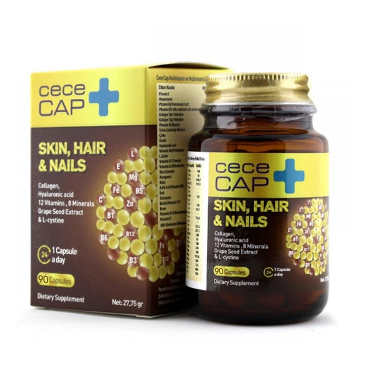 Cececap Cececap Skin Hair Nails Takviye Edici Gıda 90 Kapsül