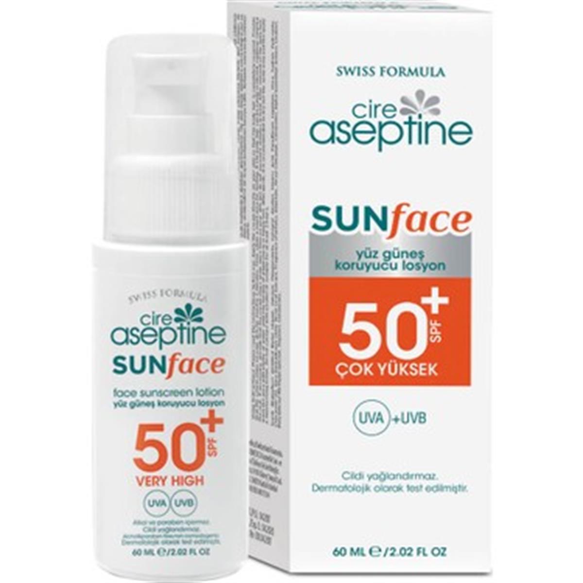 Cire Aseptine Cire Aseptine Sunface Yüz Koruyucu Losyon SPF50+ 60 ml