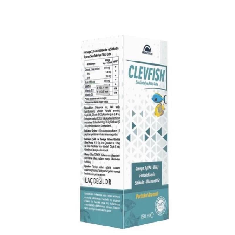 Clevfish Clevfish Omega 3 Fosfotilidiseril Sitikolin B12 Şurup 150 ml