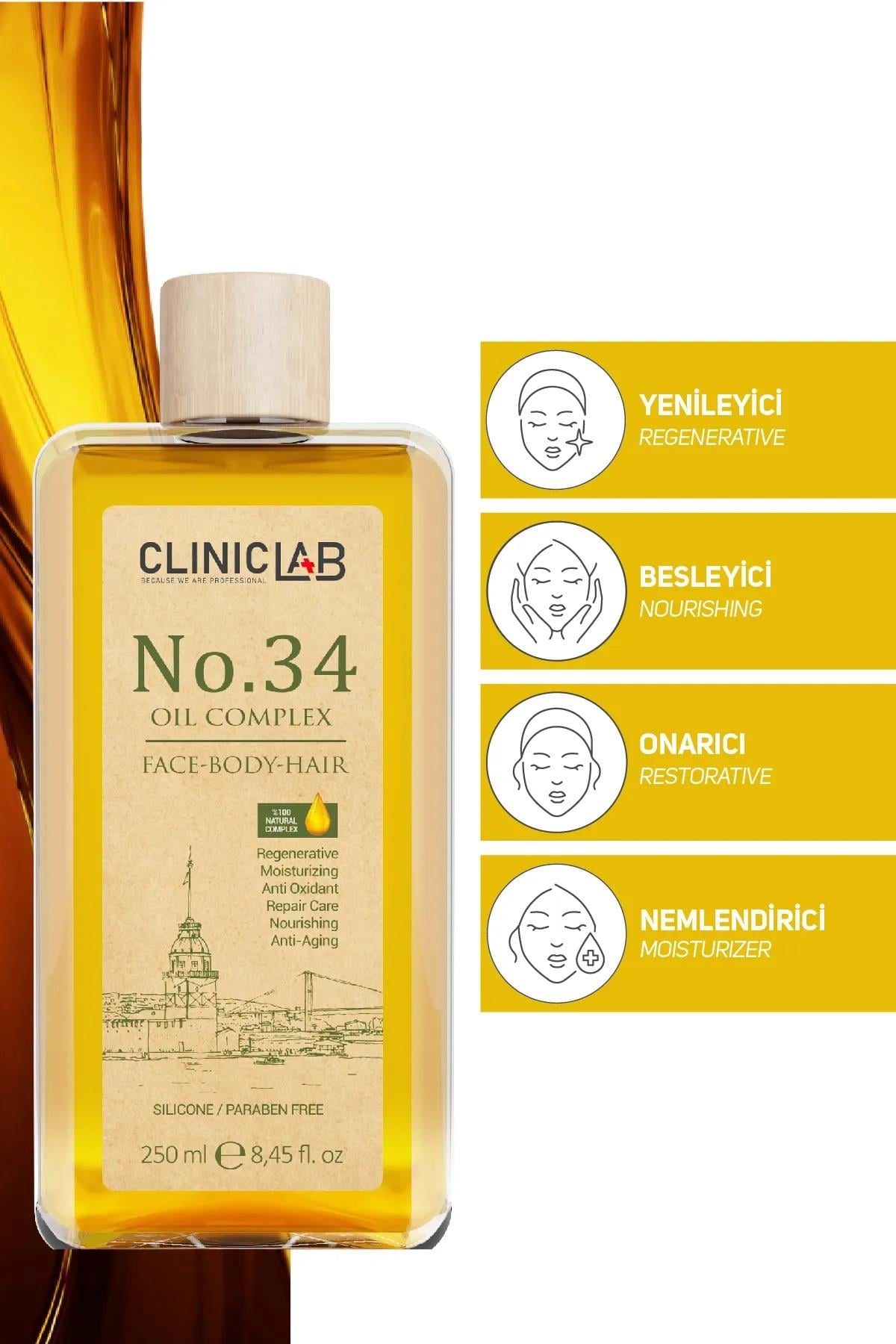 ClinicLab Cliniclab Cilt Vücut ve Saç Bakım Yağı No: 34 250 ml
