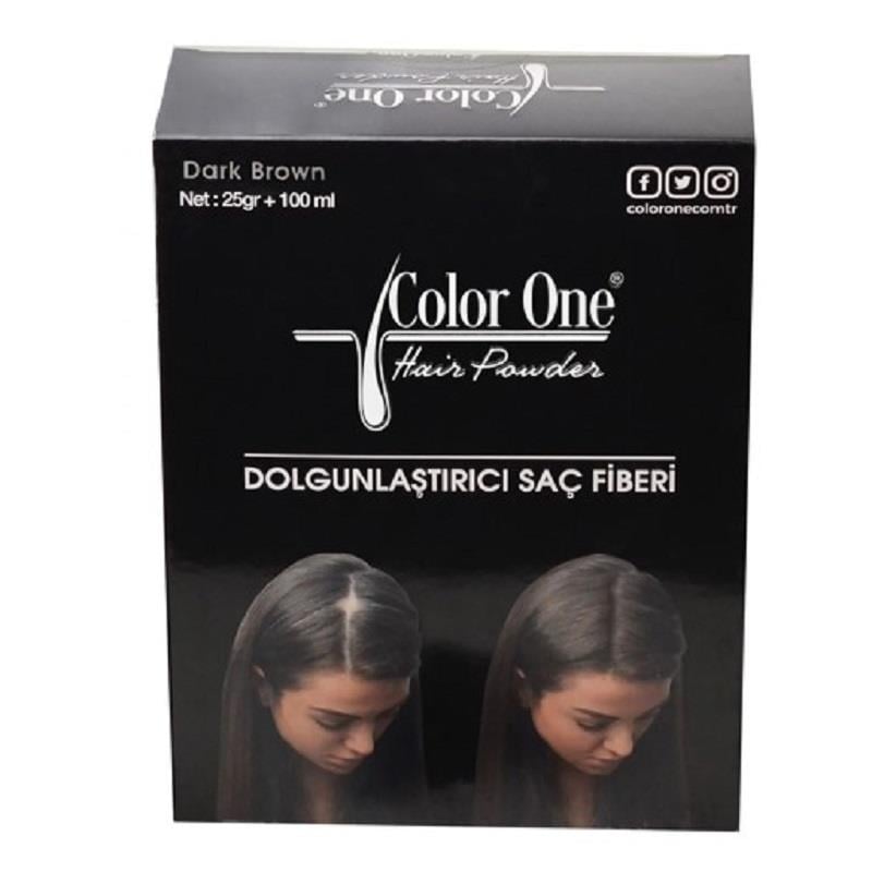 Color One Color One Dark Brown Saç Fiberi 25 gr + 100 ml Siyah