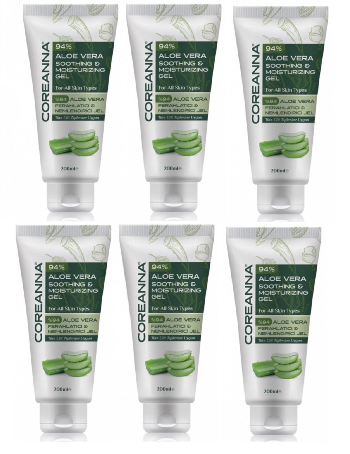 Coreanna Coreanna Aloe Vera Güneş Sonrası Jel 200 ml - 6'lı Stand