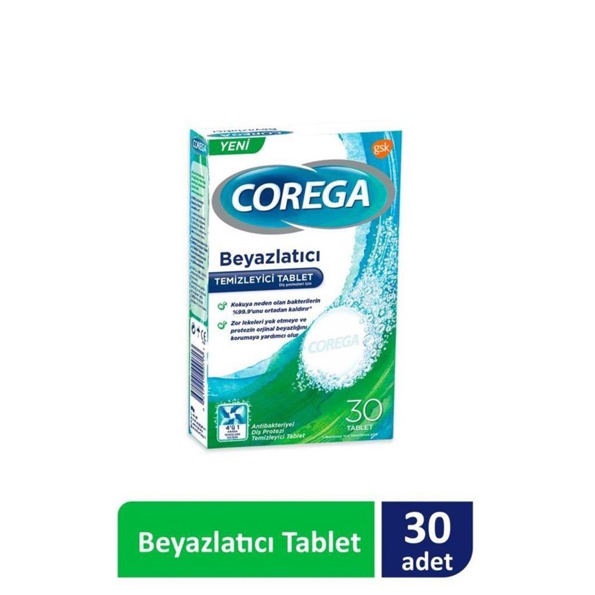 Corega Beyazlatıcı Temizleyici Tablet