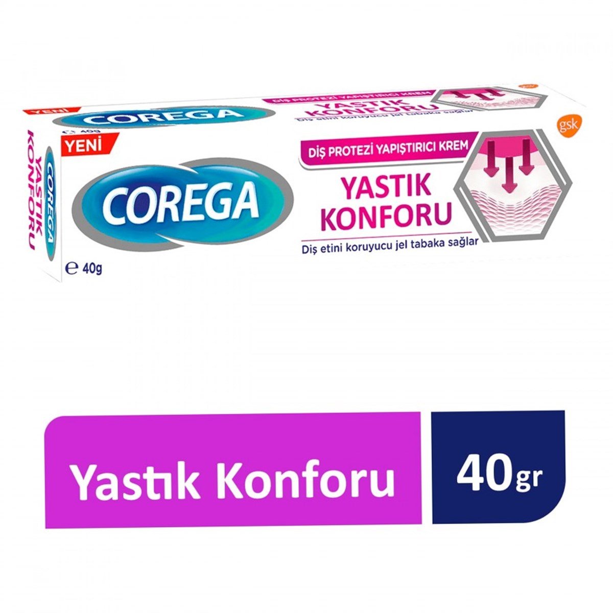 Corega Diş Protez Yapıştırıcı Krem Yastık Konforu 40gr