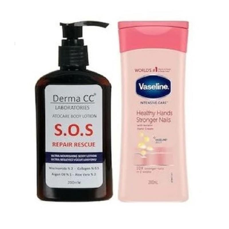 Derma CC Laboratories Derma CC Laboratories Atocare S.O.S Lotion 200 ml + Vaseline El ve Tırnak Bakım Losyonu 200 ml