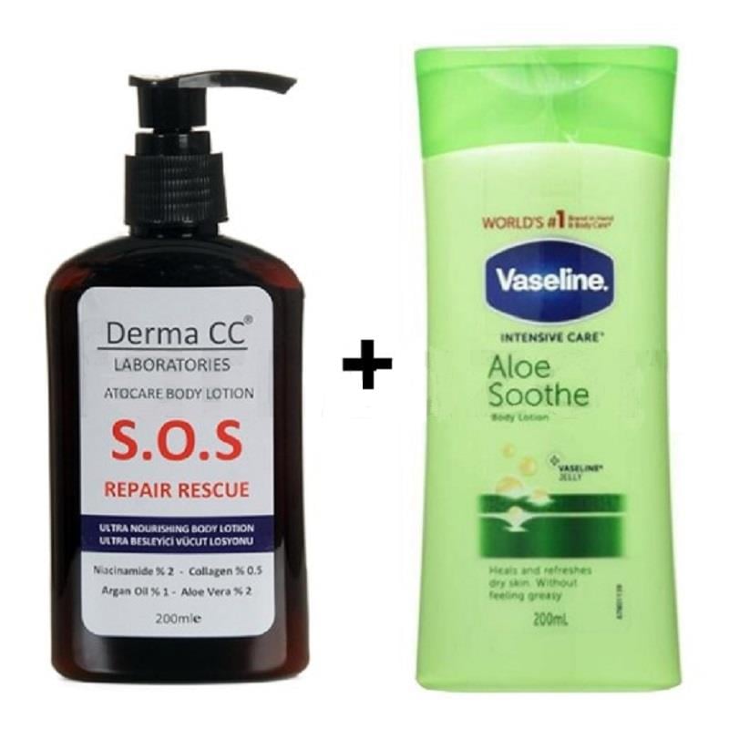 Derma CC Laboratories Derma CC Laboratories Atocare Lotion 200 ml + Vaseline Aloe Soothe Lotion 200 ml