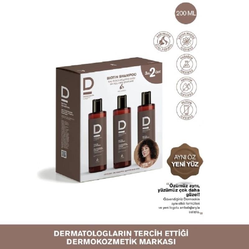 Dermoskin Dermoskin Biotin Şampuan Saç Dökülmesine Karşı Kadın 200 ml - 3 Al 2 Öde
