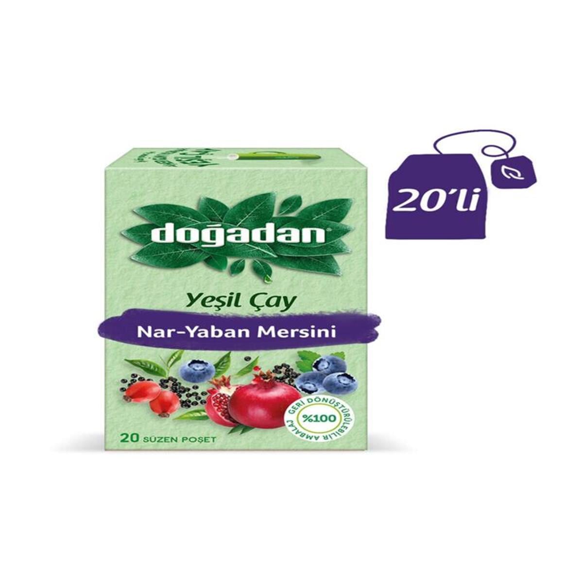 Doğadan Doğadan Nar Yaban Mersinli Çay 20'li