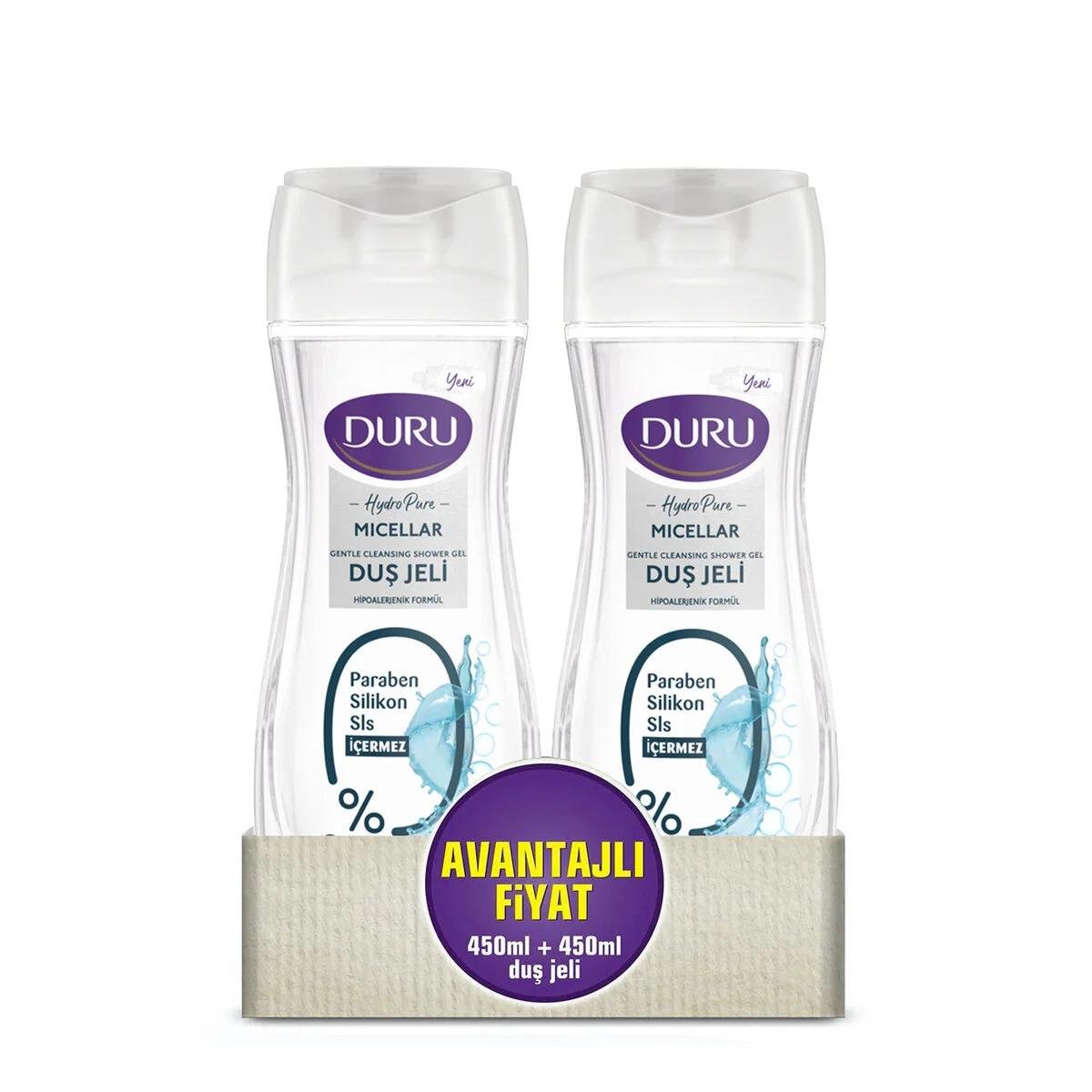 Duru Duru Hydro Pure Micellar Duş Jeli 450 ml - 2'li Paket