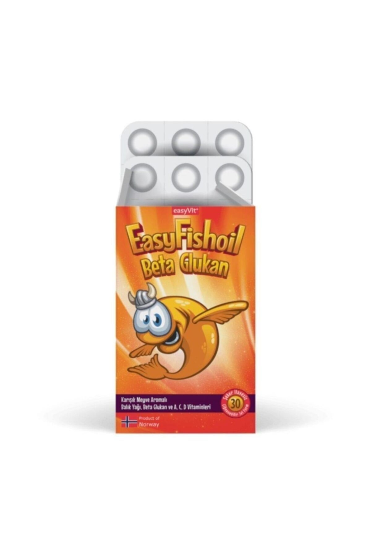 EASYFİSHOİL EasyFishoil Beta Glukan Karışık Meyve Aromalı 30 Jel Tablet