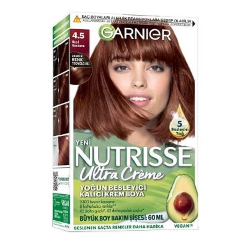Garnier Garnier Nutrisse Yoğun Besleyici Kalıcı Krem Saç Boyası - Kızıl Kestane 4,5