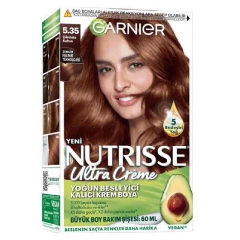 Garnier Garnier Nutrisse Yoğun Besleyici Kalıcı Krem Saç Boyası - Çikolata Kahverengi 5,35
