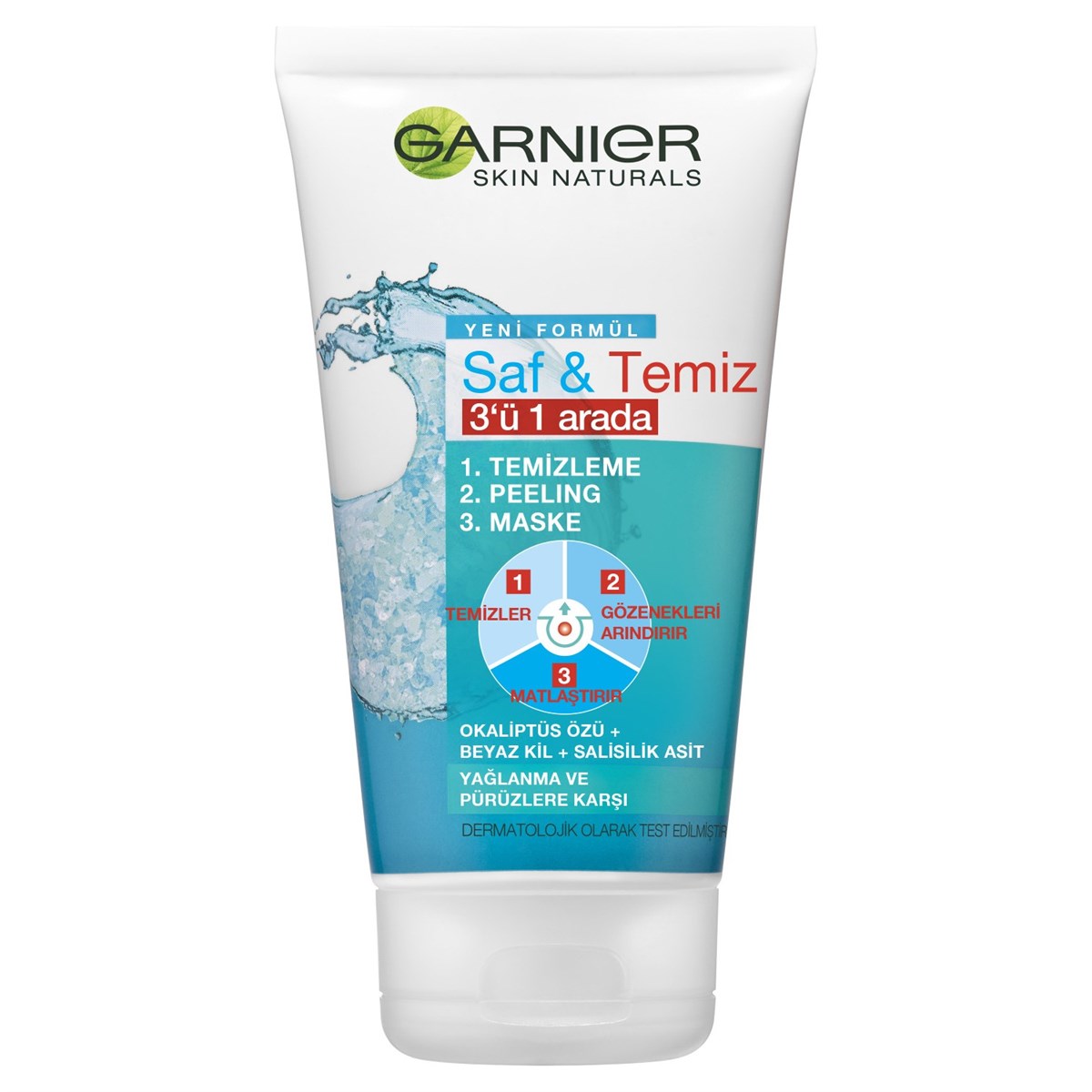 Garnier Garnier Saf & Temiz 3'ü 1 Arada Temizleme Peeling Maske 150 ml