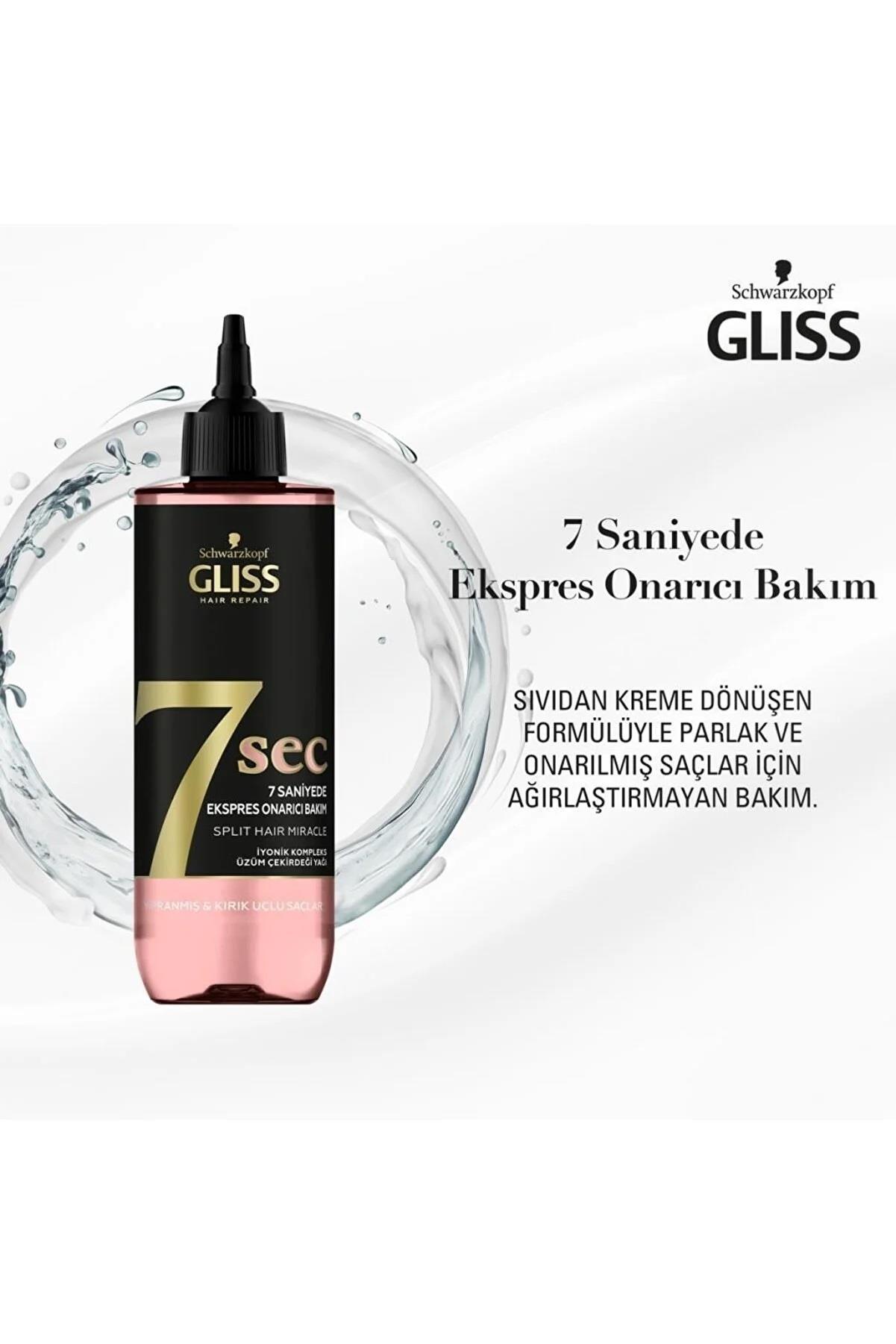 Gliss Gliss 7 Saniyede Expres Onarıcı Bakım Kürü Kırık Uçlu Saçlar 200 ml