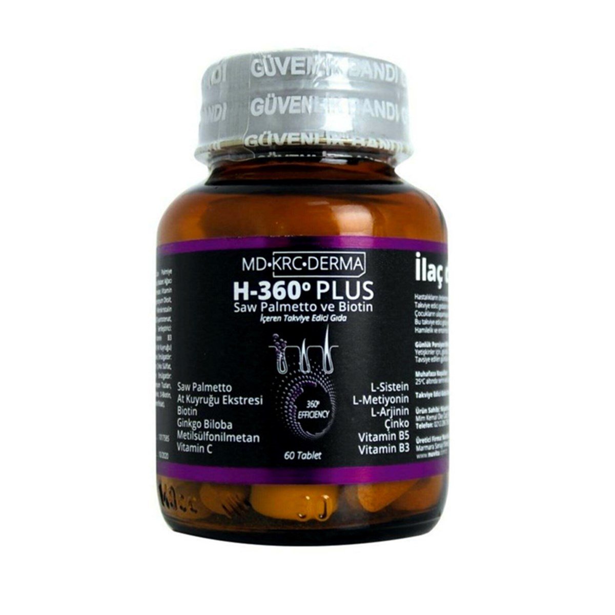 Hair 360 Hair 360 Plus Saw Palmetto ve Biotin 60 Tablet