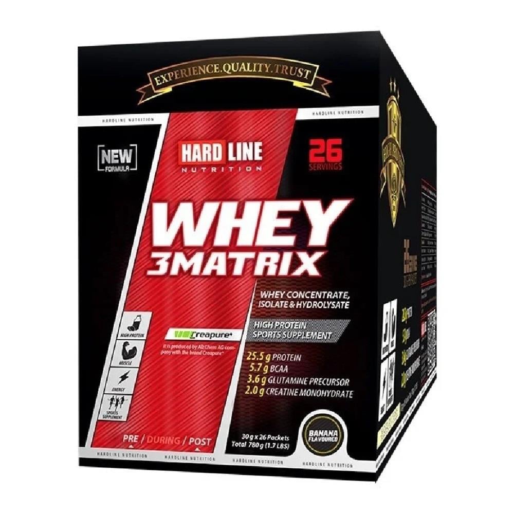 Hardline Nutrition Hardline Whey 3 Matrix Muz 30 gr - 26 Adet