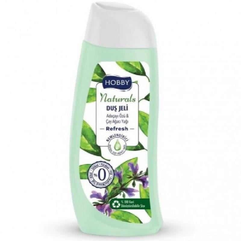 Hobby Hobby Duş Jeli Naturals Refresh Adaçayı Özü Çay Ağacı Yağı 500 ml