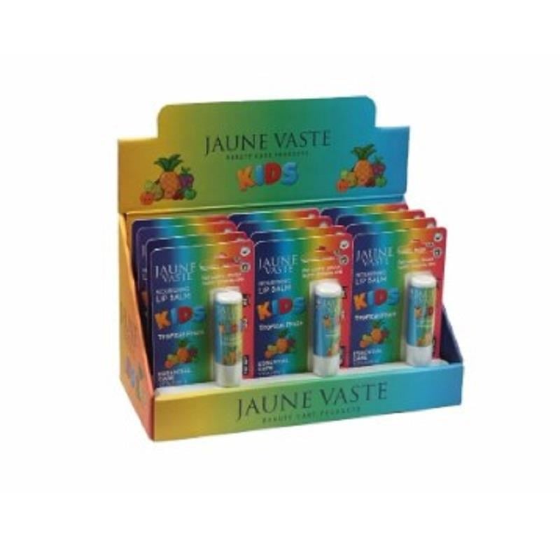 Jaune Vaste Jaune Vaste Lip Balm Kids Tropikal Meyveli Dudak Kremi - 12'li Stant