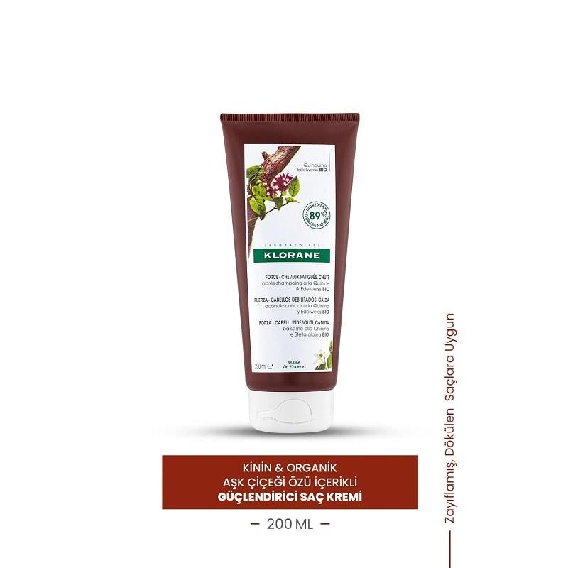 Klorane Klorane Kinin ve Organik Aşk Çiçeği Özlü Güçlendirici Saç Kremi 200 ml