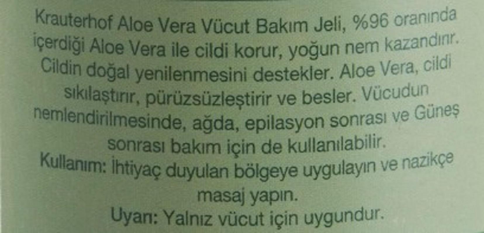 Krauterhof Krauterhof Aloe Vera Vücut Bakım Jeli 100 ml