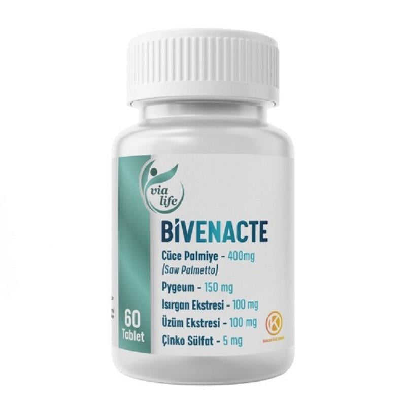 Kuazar İlaç Bivenacte Cüce Palmiye (Saw Palmetto), Pygeum  60 Tablet