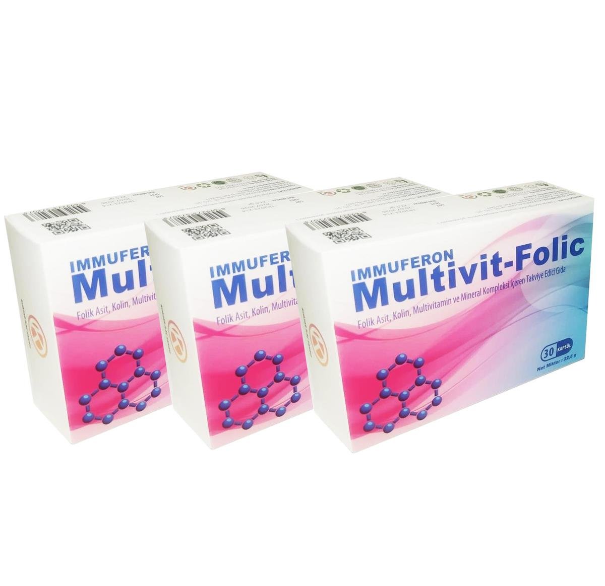 Kuazar İlaç Multivit-Folic 30 Kapsül - 3'lü