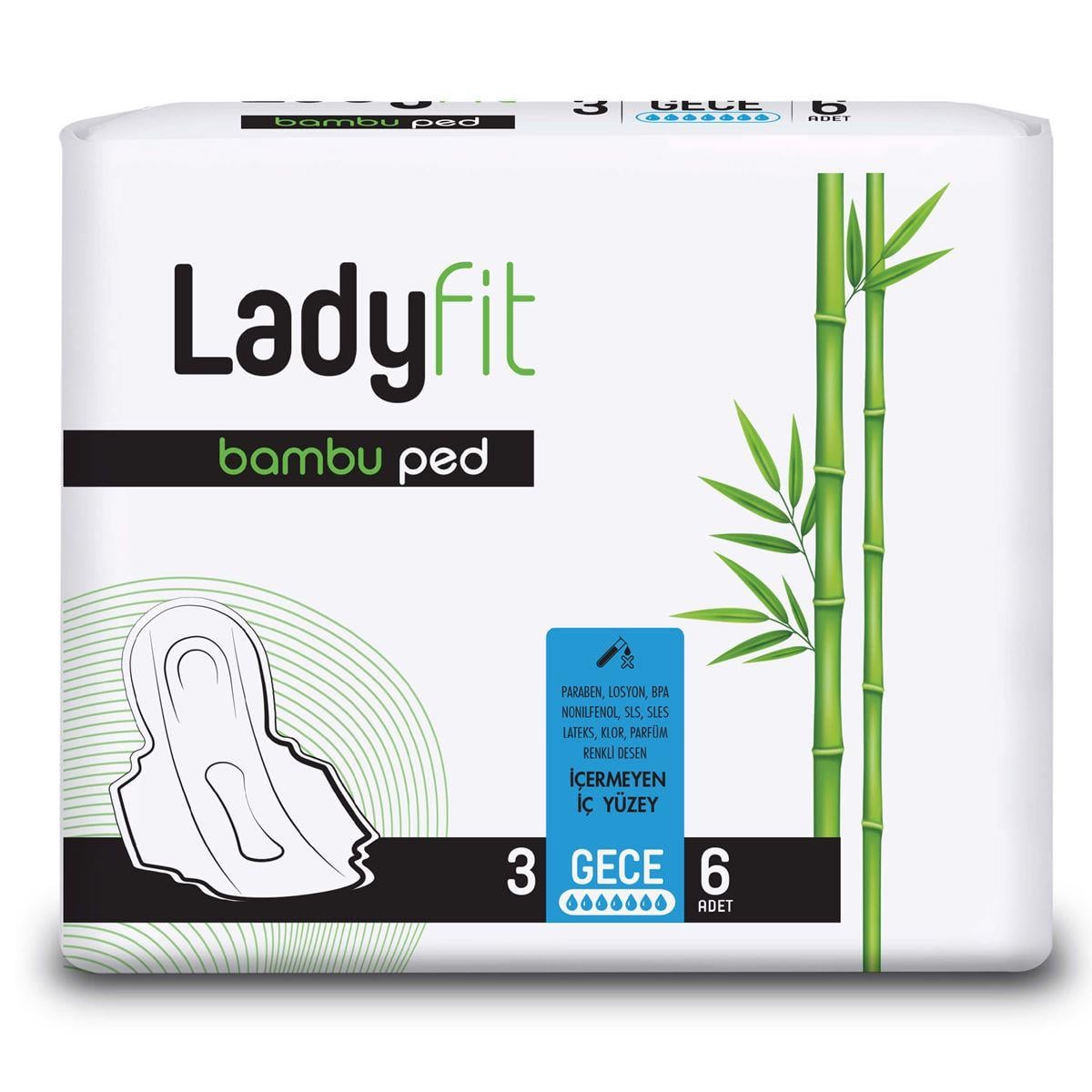 Ladyfit Ladyfit Bambu Ped Gece 6'lı No: 3