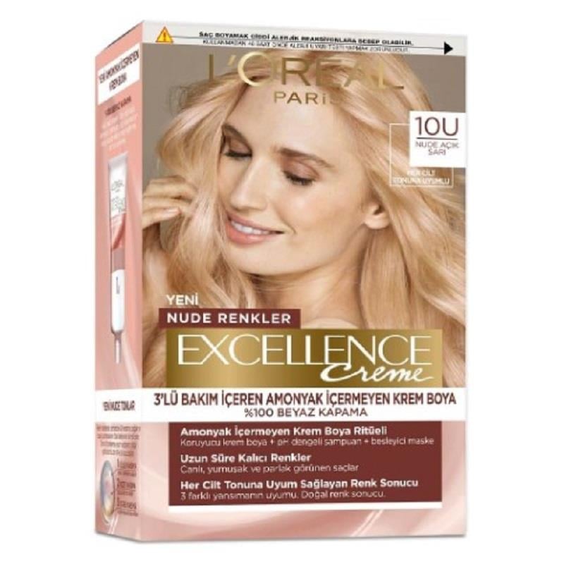 L'Oreal Excellence L'Oreal Excellence Nude Renkler Saç Boyası - 10U Nude Açık Sarı