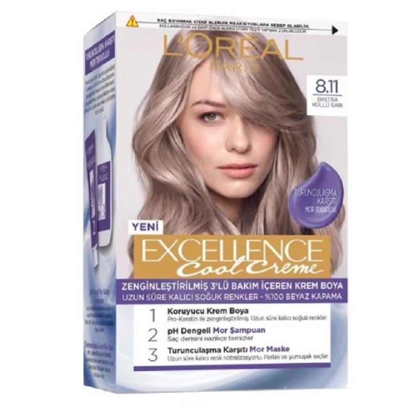 L'Oreal Paris L'Oreal Paris Excellence Ekstra Küllü Kumral Saç Boyası 8,11