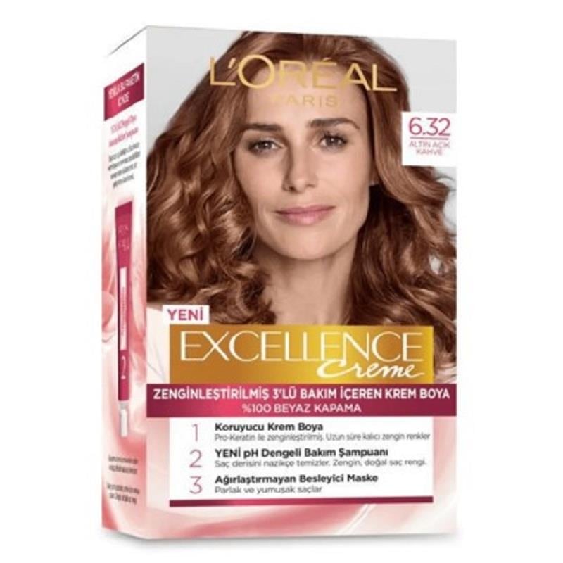 L'Oreal Paris L'Oreal Paris Excellence Saç Boyası 6/32 Altın Açık Kahve