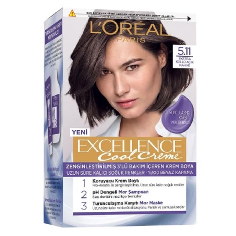 L'Oreal Paris L'Oreal Paris Excellence Saç Boyası 5/11 Küllü Açık Kahve