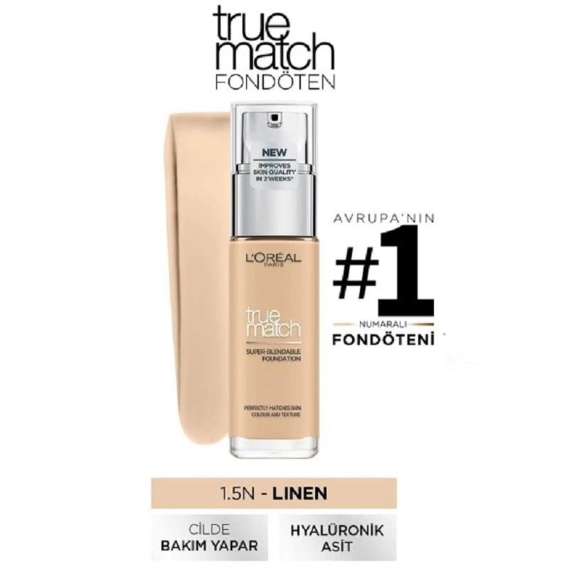 L'Oreal Paris L'Oreal Paris True Match Fondoten No: 1,5 N
