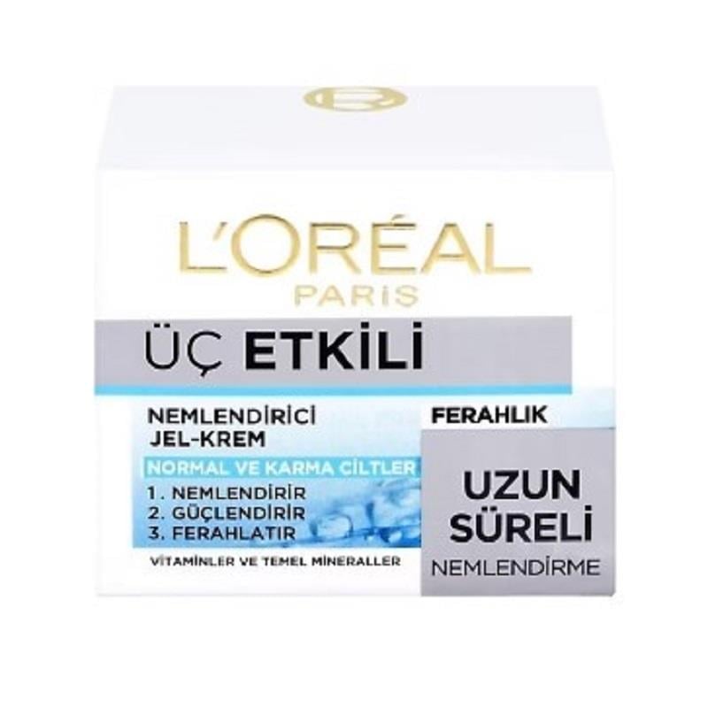 L'Oreal Paris L'Oreal Paris Üç Etkili Nemlendirici Jel Krem Uzun Süreli Nemlendirme 50 ml