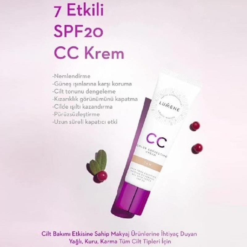 Lumene Lumene 7 Etkili Renk Dengeleyici CC Krem SPF 20 Koyu 30 ml