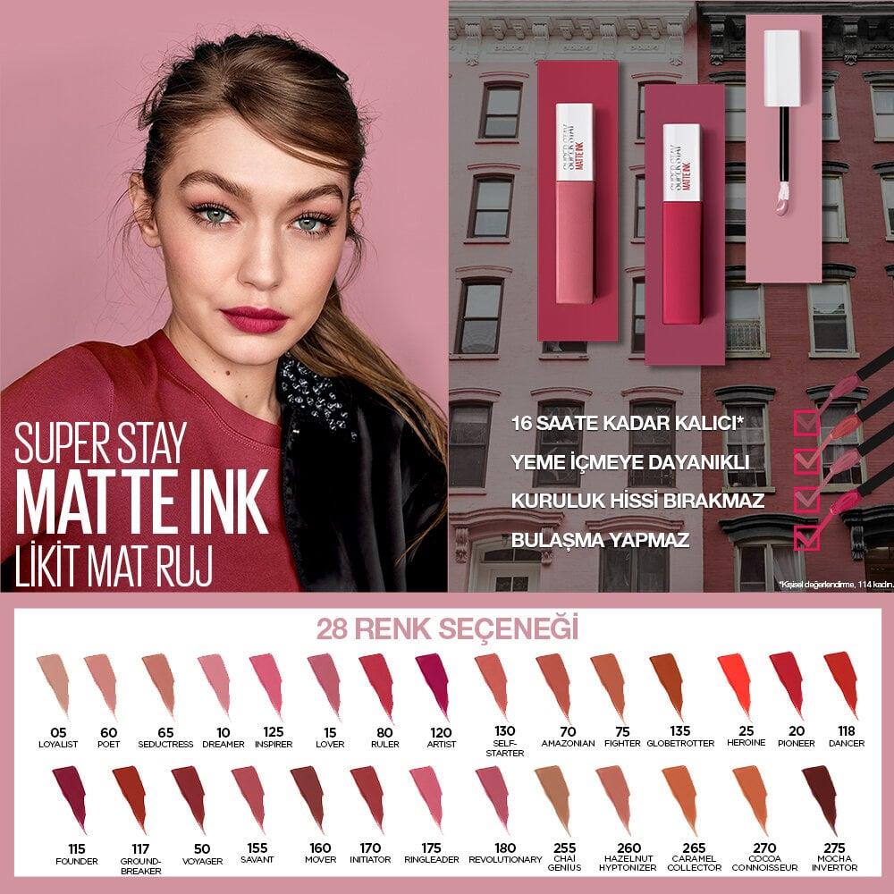Maybelline Maybelline Ruj Superstay Matte İnk Unnude Likit - 60 Poet Nude