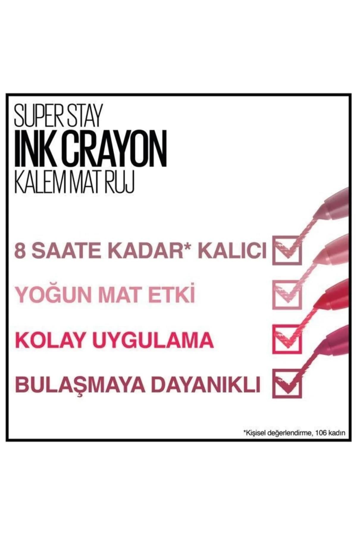 Maybelline Maybelline Super Stay Ink Crayon Kalem Mat Ruj - 115 Know No: Limits