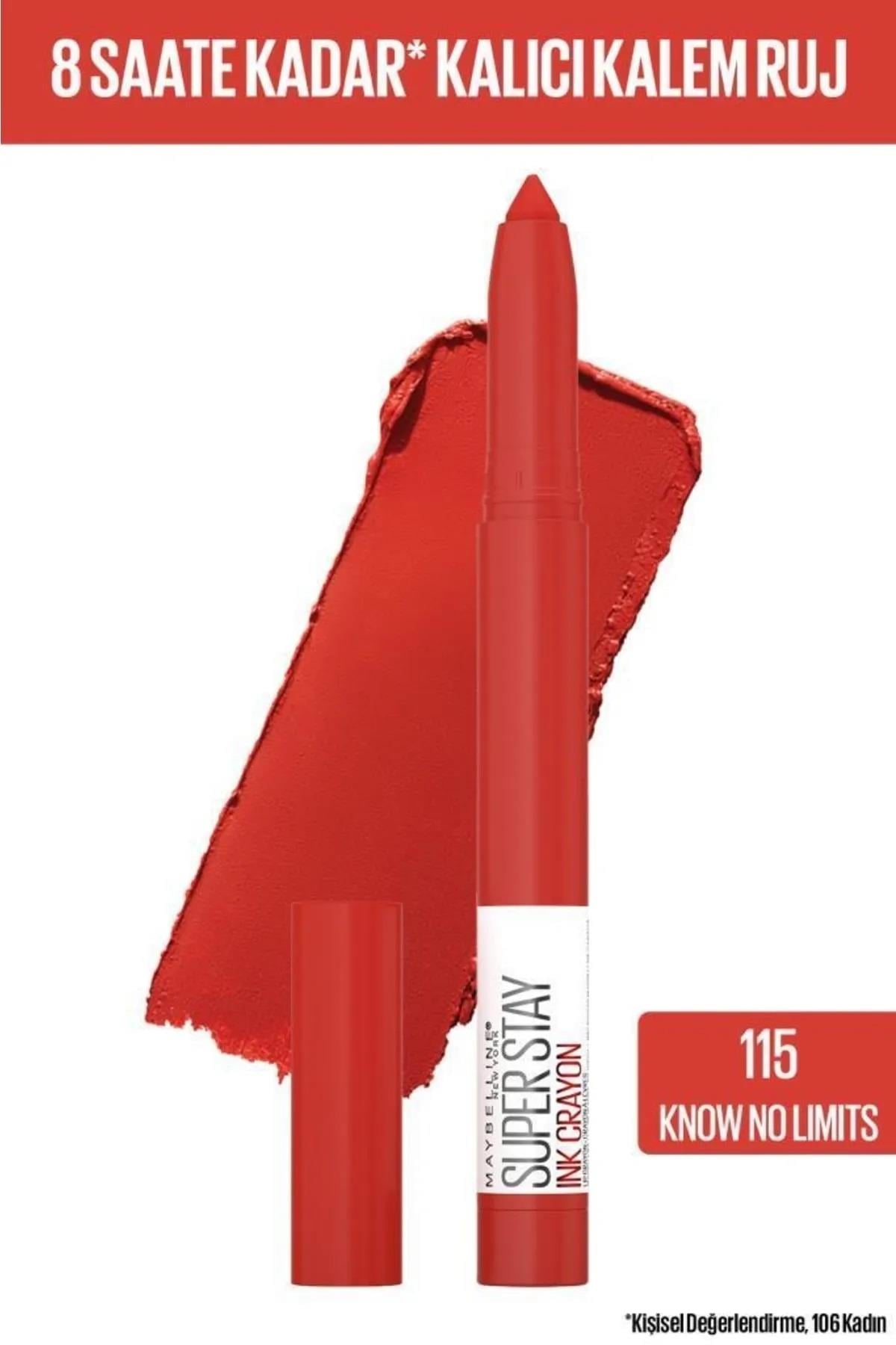 Maybelline Maybelline Super Stay Ink Crayon Kalem Mat Ruj - 115 Know No: Limits