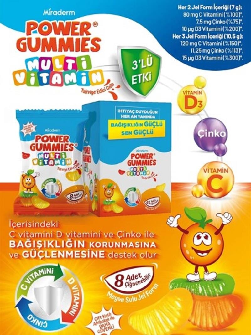 Miraderm Miraderm Power Gummies Multivitamin 64 Çiğneme Jeli