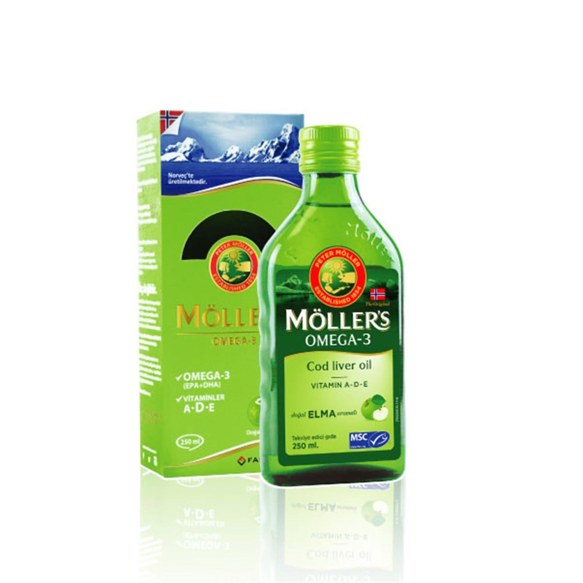 Möller's Omega-3 Balık Yağı Şurubu Doğal Elma Aromalı  250 ml