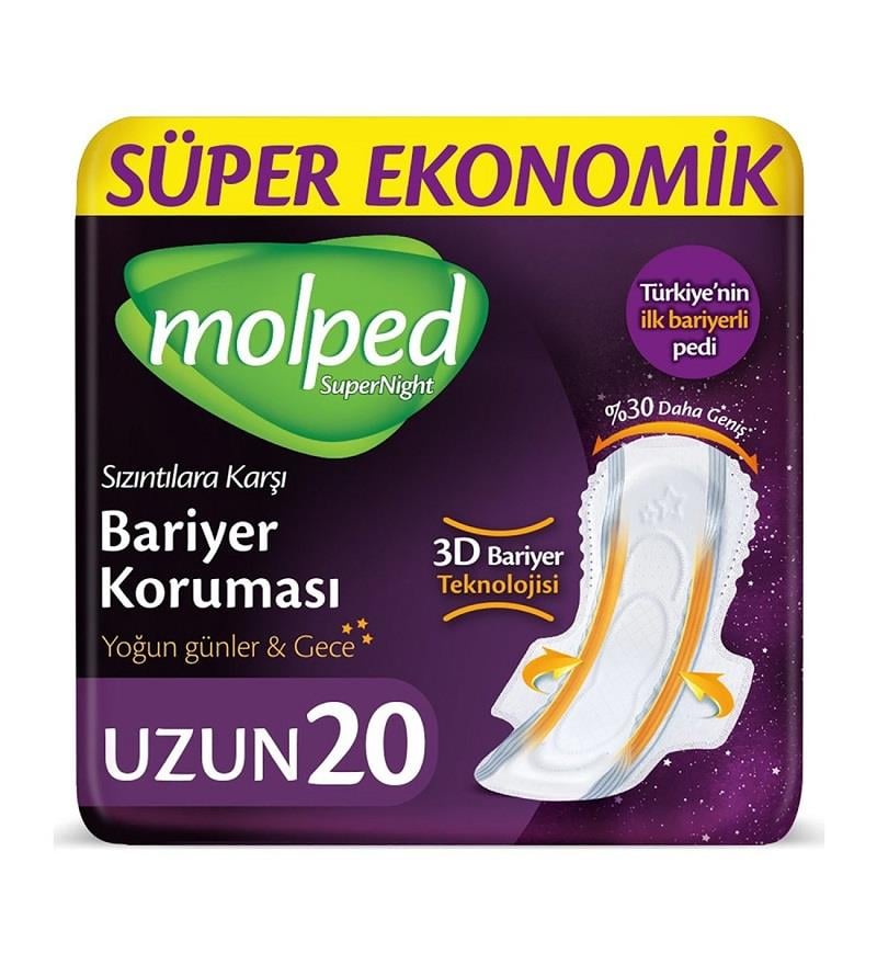 Molped Molped Süper Night 3D Bariyerli Süper Ekonomik Ped 20'li