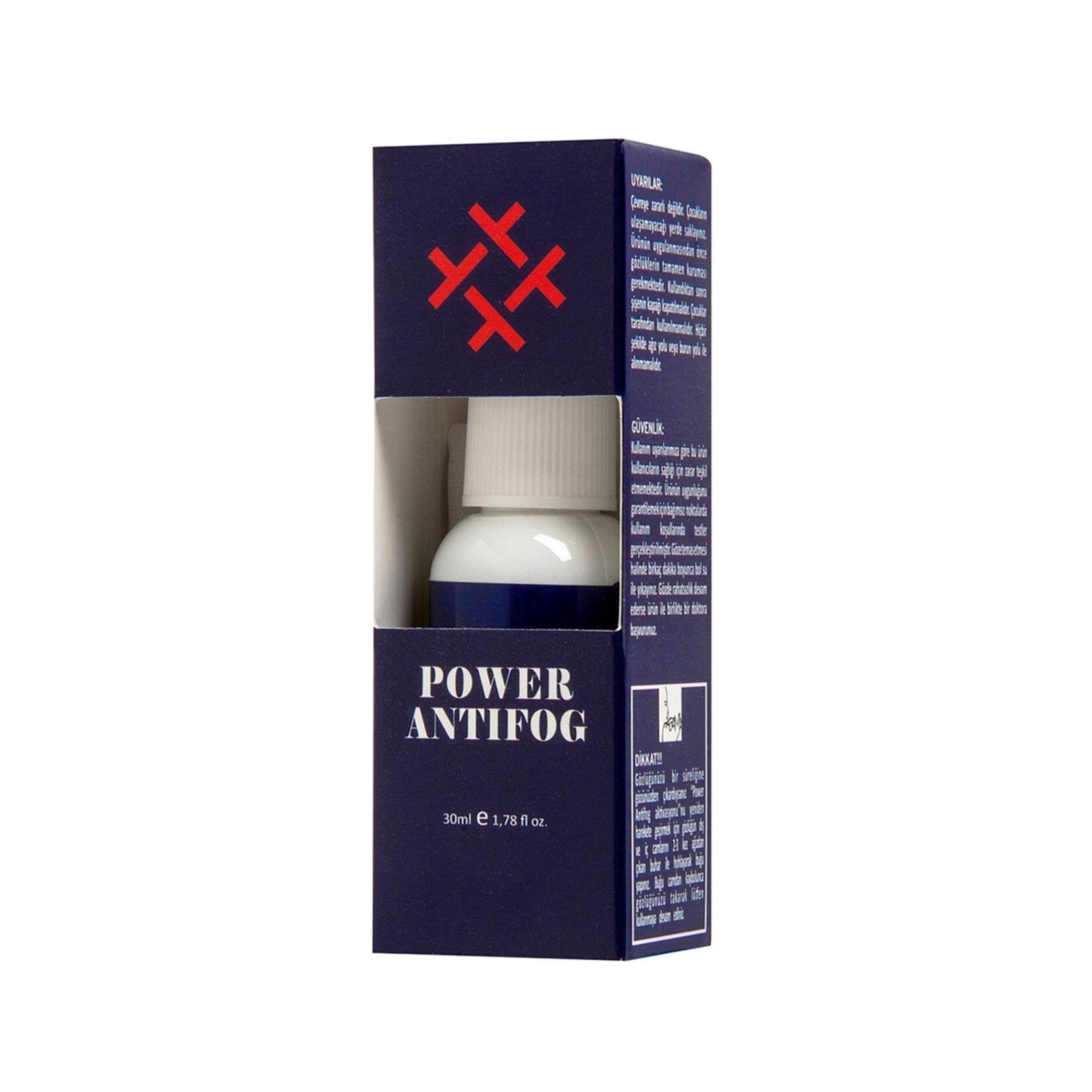 Multipower Power Antifog Ekstra Buğulanmayı Önleyici ve Temizleyici Gözlük Cam Spreyi 30 ml - Kutulu ve Cam Bezli