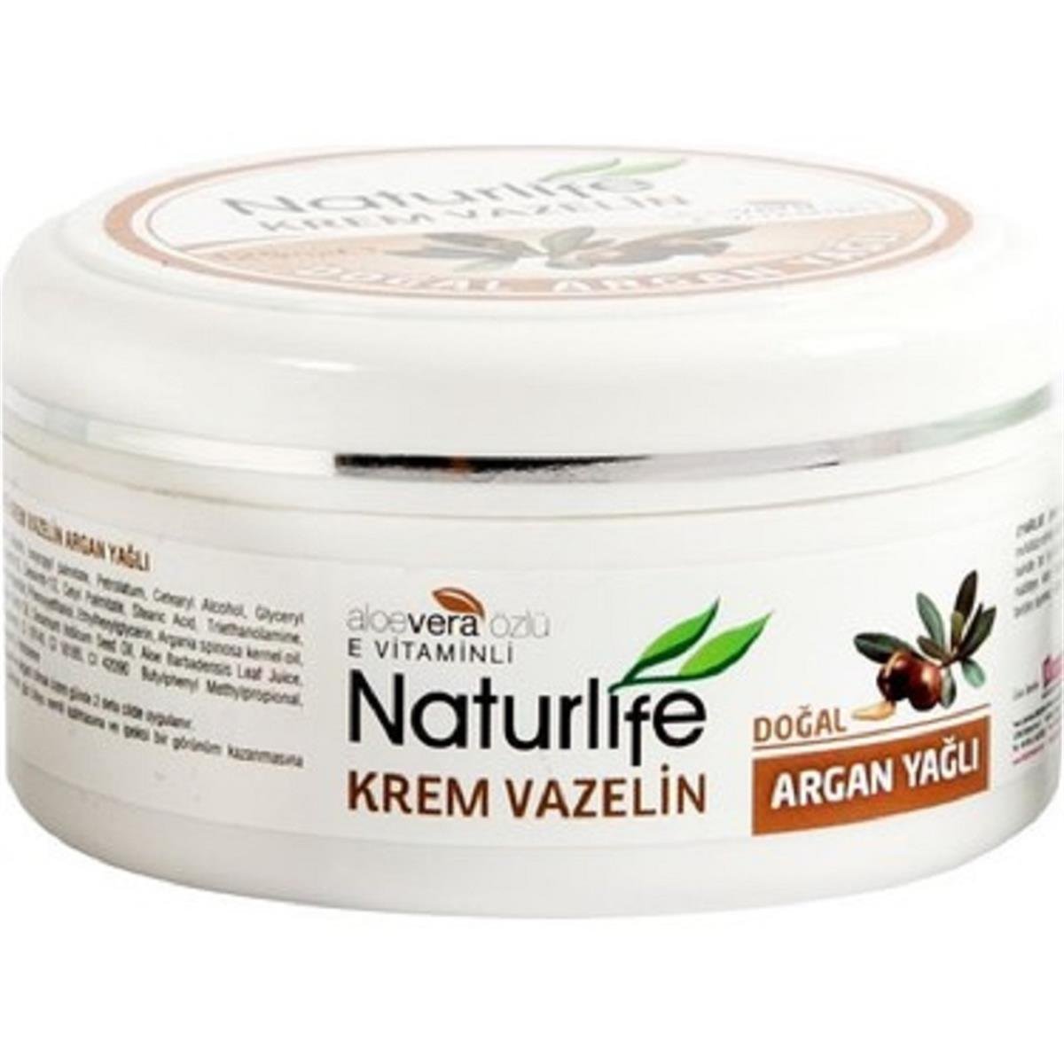 NATURLİFE Naturlife Doğal Argan Yağlı Krem Vazelin 125 ml