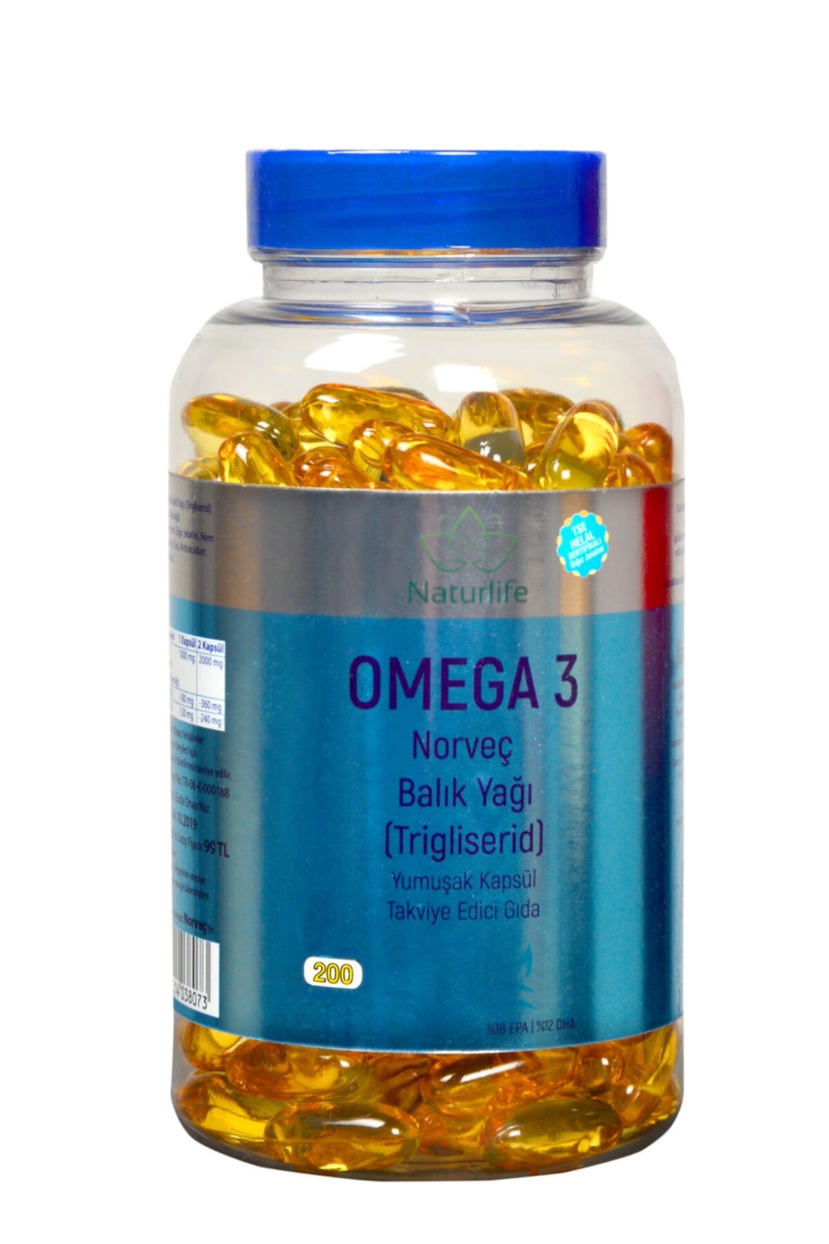 NATURLİFE Naturlife Omega 3 Norveç Balık Yağı 200 Kapsül