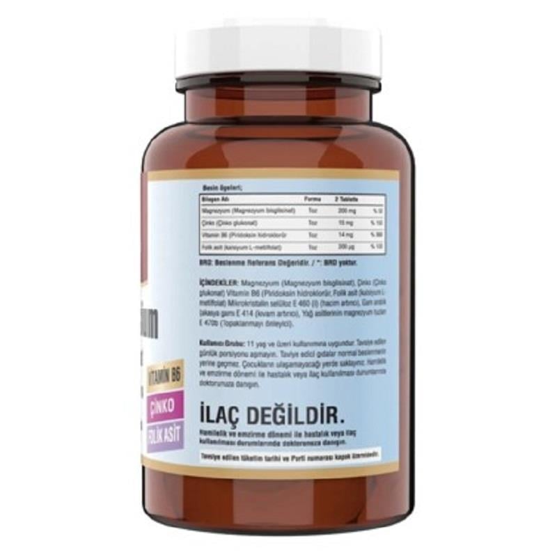 NCS NCS Magnezyum Bisglisinat Çinko B6 Folik Asit 120 Tablet