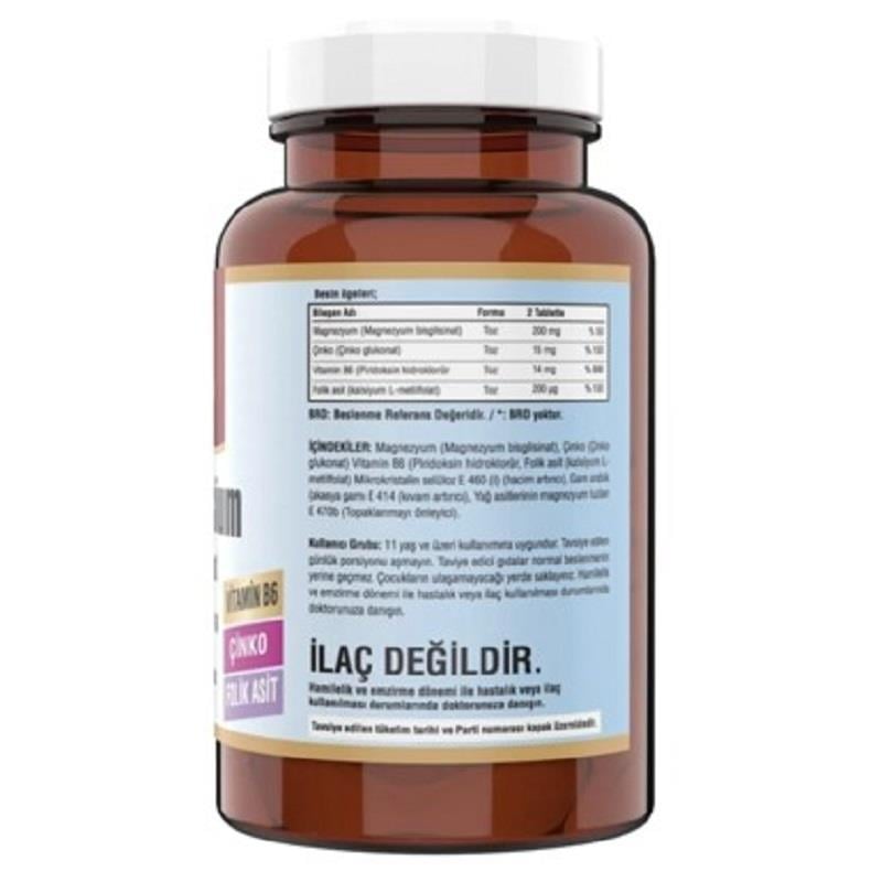 NCS NCS Magnezyum Bisglisinat Çinko B6 Folik Asit 180 Tablet