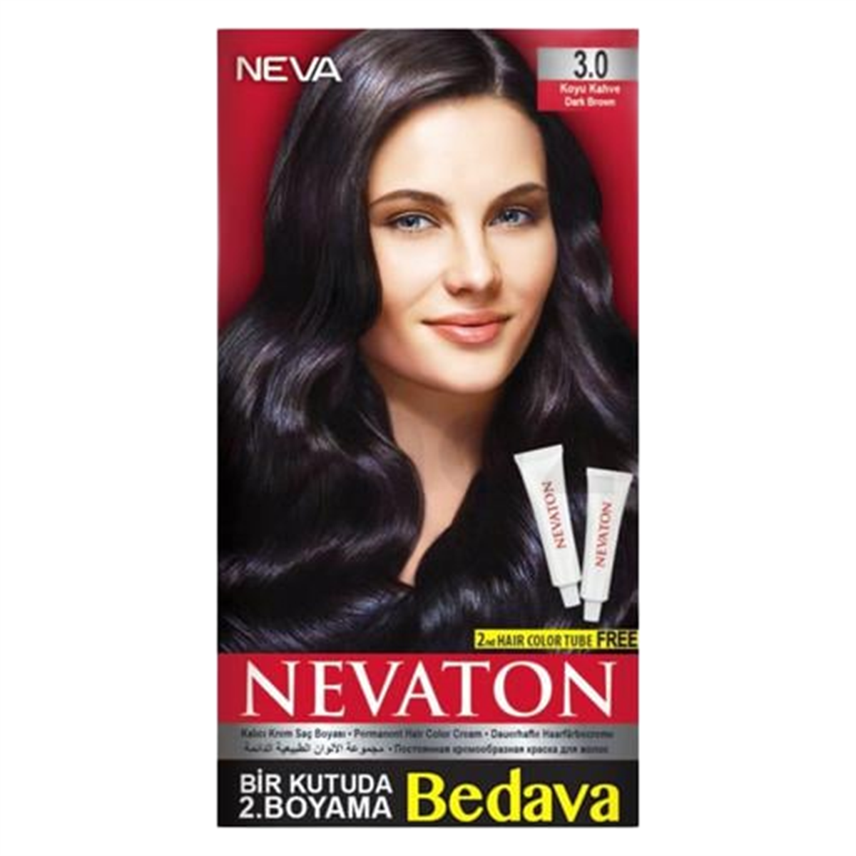 Nevaton Nevaton Kalıcı Krem Saç Boyası 3.0 Koyu Kahve