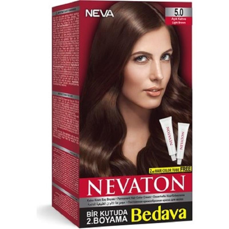 Nevaton Nevaton Kalıcı Krem Saç Boyası 5.0 Açık Kahve